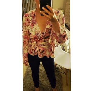 SHEIN Tops - Wrap around blouse - small SHEIN Tops - Wrap around blouse - small